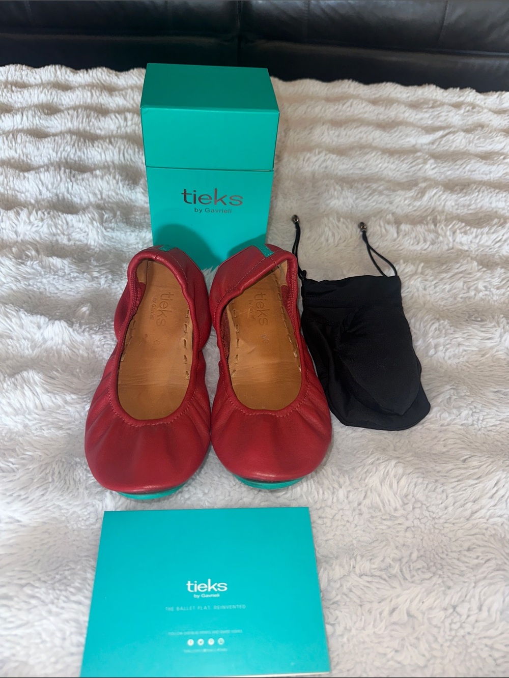 Tieks by Gavrieli Cardinal Red Leather Ballet Flats Size 6